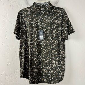 BYLT Premium Basics Polo Shirt Knit Top 19th Hole Mojave Camo Print‎ Army Green